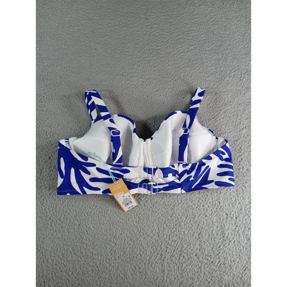 Kona Sol Swimsuit Womens 1X (17-18) Blue Bikini Padded Underwire High Waist NWT - Picture 7 of 14